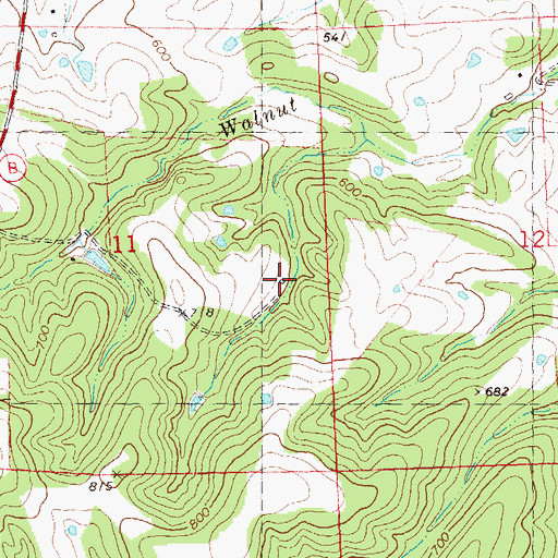 Topographic Map of Ridgon School (historical), MO