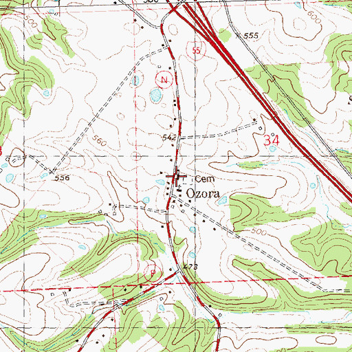 Topographic Map of Bremen School, MO