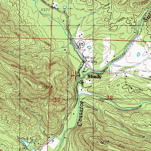 Topographic Map of Sulphur Creek, AR
