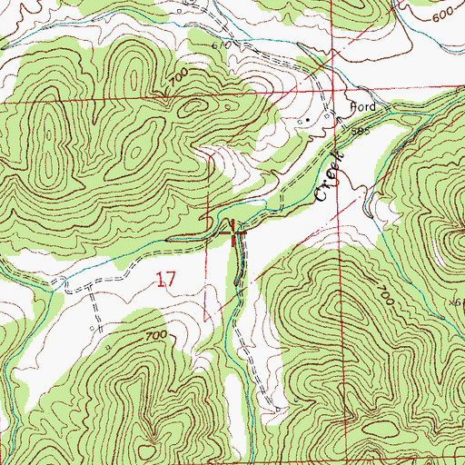 Topographic Map of Bidwell Hollow, MO