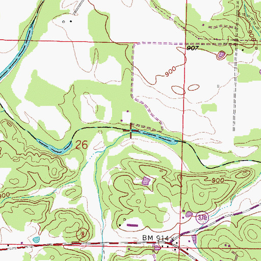 Topographic Map of Sulphur Creek, AR