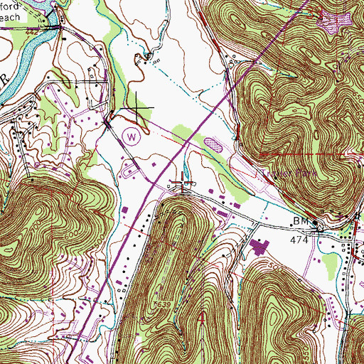 Topographic Map of Big Spring, MO