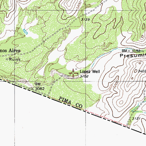 Topographic Map of Lopez Well, AZ