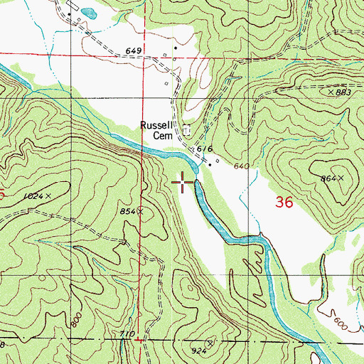 Topographic Map of Sulphur Creek, AR