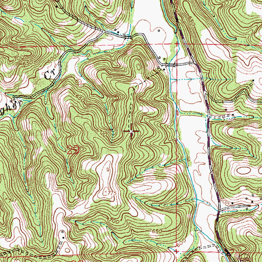 Topographic Map of Huskey School (historical), MO