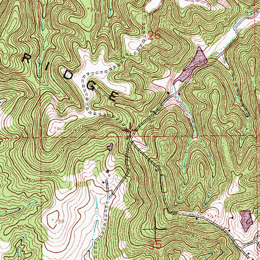 Topographic Map of Mount Olive School (historical), MO