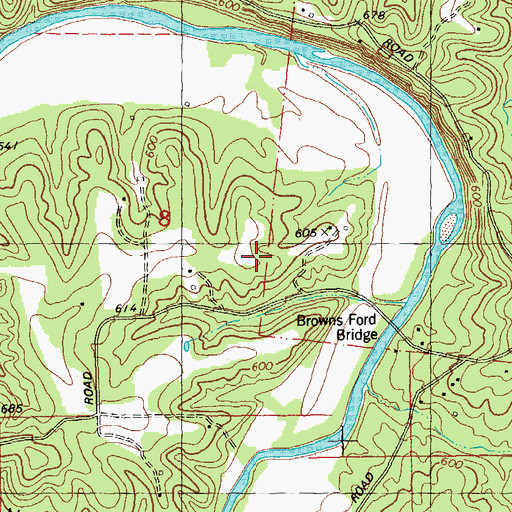 Topographic Map of Brown School (historical), MO