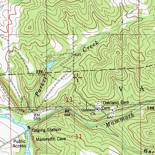 Topographic Map of Mammouth School (historical), MO