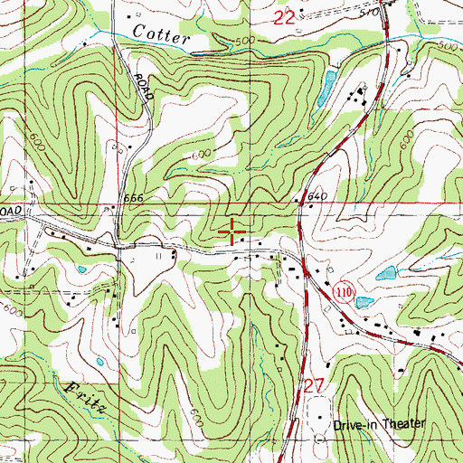 Topographic Map of New Liberty School (historical), MO