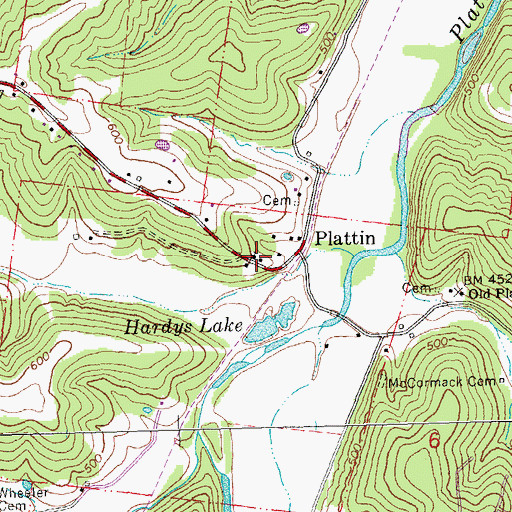 Topographic Map of McCormack School (historical), MO