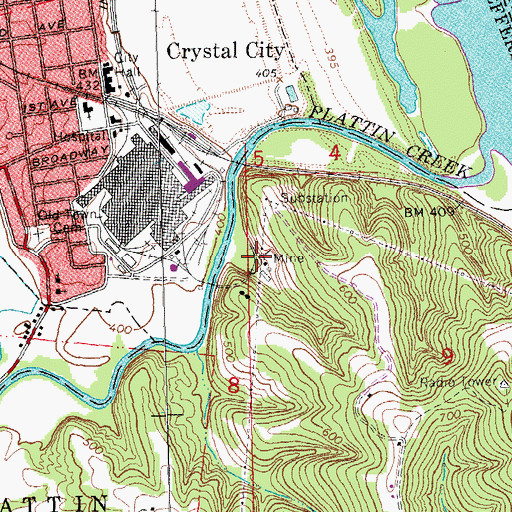 Topographic Map of La Platte Mine, MO