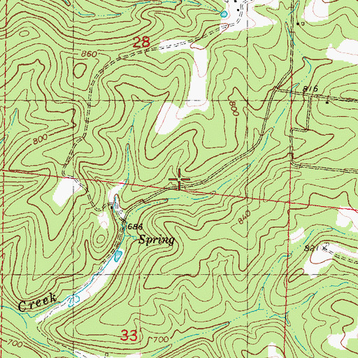 Topographic Map of Spring Dale School (historical), MO