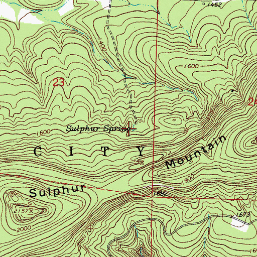 Topographic Map of Sulphur Spring, AR