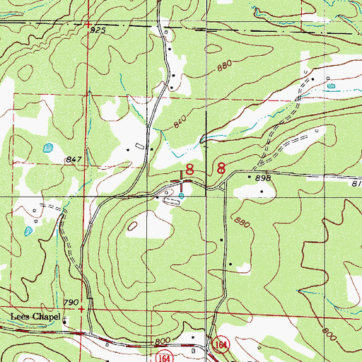 Topographic Map of Summerland School, AR
