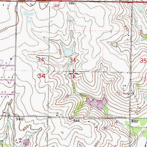 Topographic Map of Kansas City Urban Region, MO