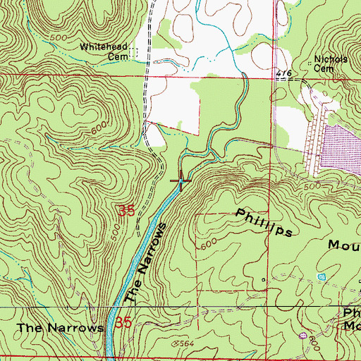 Topographic Map of Sunnyside Creek, AR