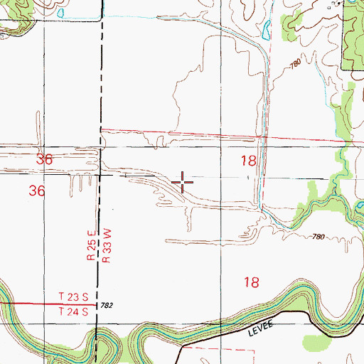 Topographic Map of Osage Plains, MO