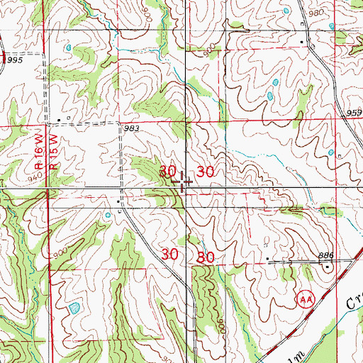 Topographic Map of Northeast Missouri Planning Region, MO