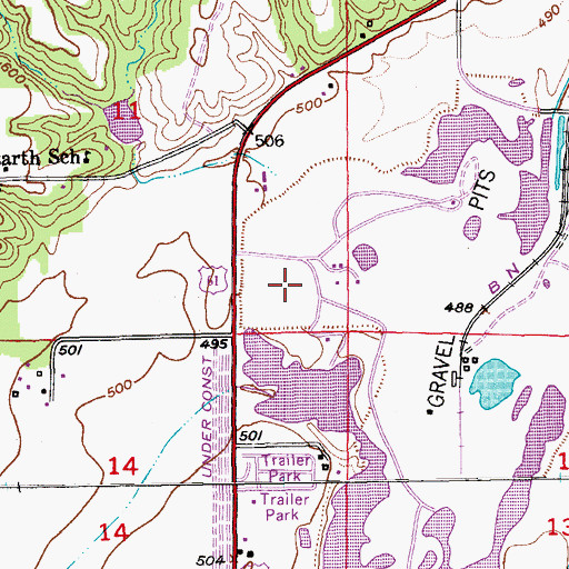 Topographic Map of Wakonda State Park, MO