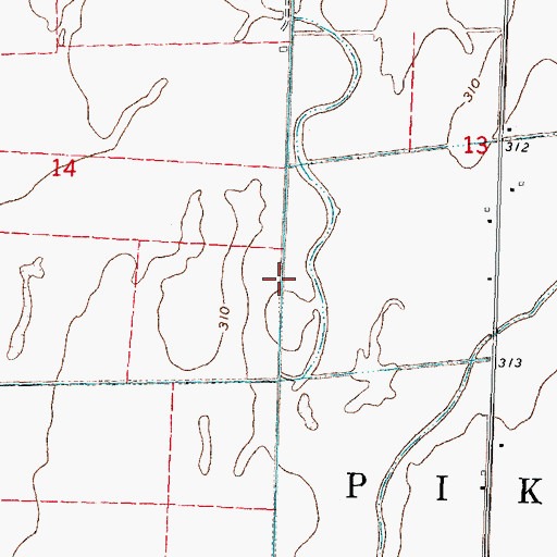 Topographic Map of Ditch Number 30, MO