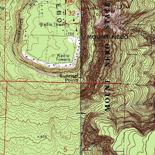 Topographic Map of Sunrise Point, AR