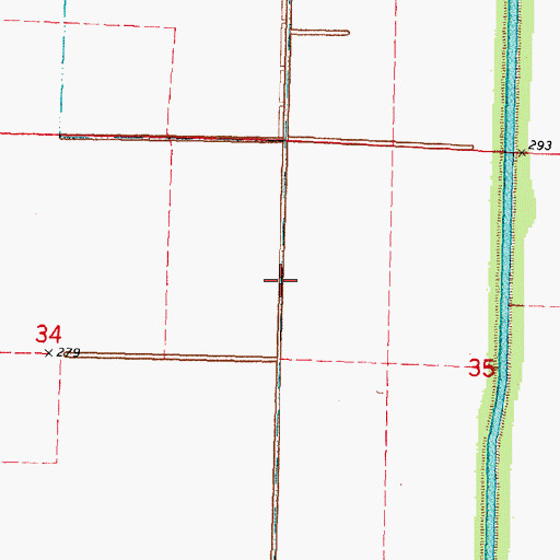 Topographic Map of Ditch Number 40, MO