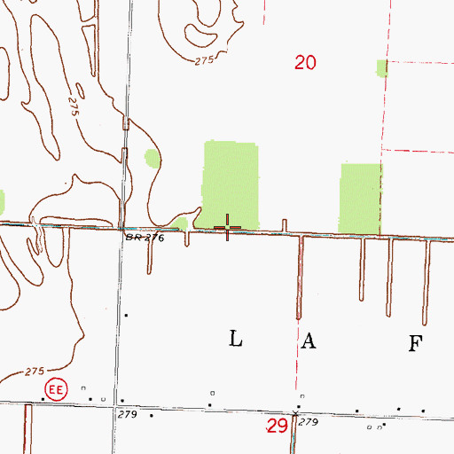 Topographic Map of Ditch Number 48, MO