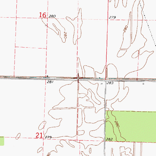 Topographic Map of Main Ditch, MO