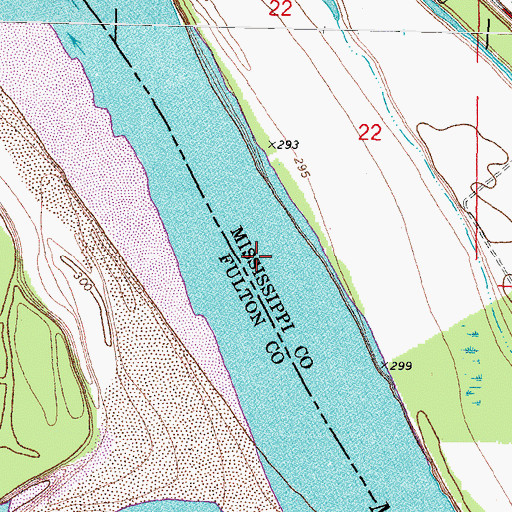 Topographic Map of Bend of Island Number 8, MO