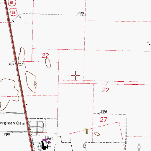 Topographic Map of Hunter-Dawson State Park, MO