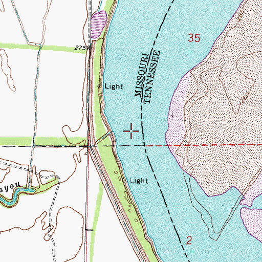 Topographic Map of Little Cypress Bend, MO