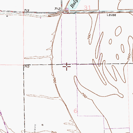 Topographic Map of Big Lake (historical), MO