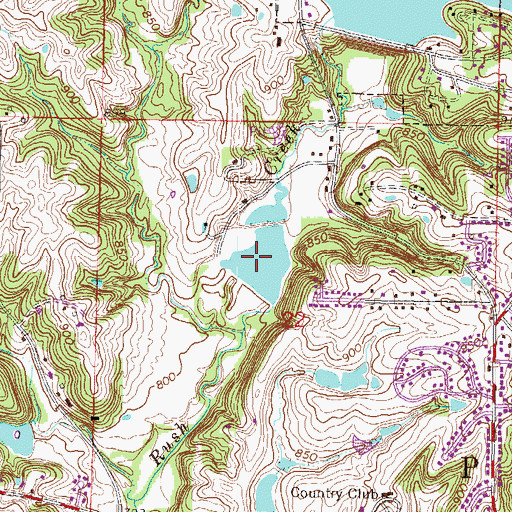 Topographic Map of Adkison Lake, MO