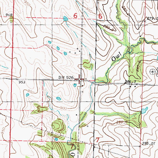 Topographic Map of Lone Corner, MO