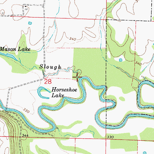 Topographic Map of Surrat Slough, AR