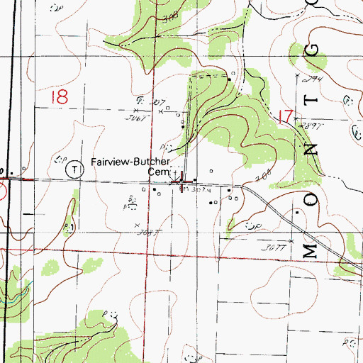 Topographic Map of Butcher, MO