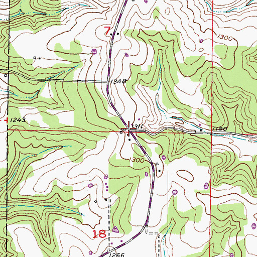 Topographic Map of Goodville, MO