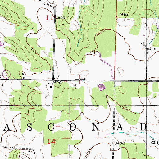 Topographic Map of Midway, MO