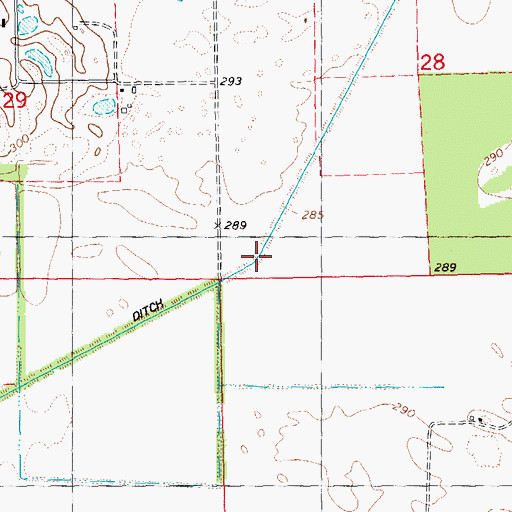 Topographic Map of Cypress Ditch, MO