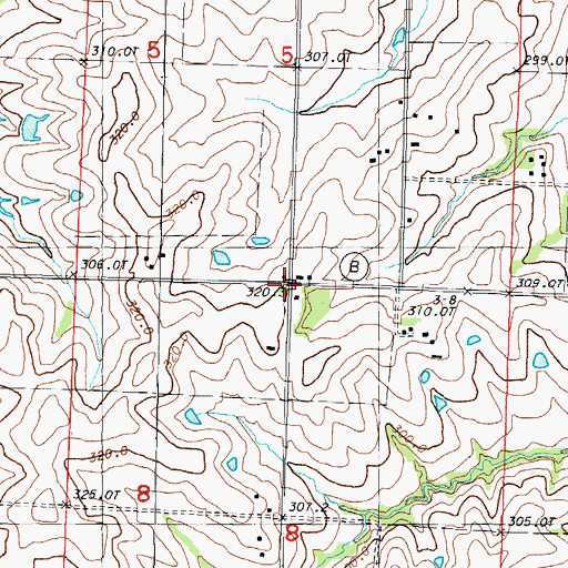 Topographic Map of Midway, MO