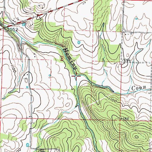 Topographic Map of Coon Creek, MO