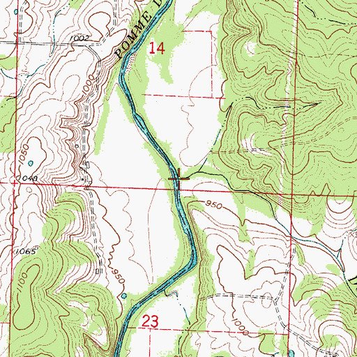 Topographic Map of Deer Creek, MO