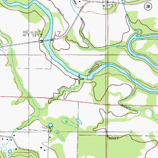 Topographic Map of Swaim Branch, AR
