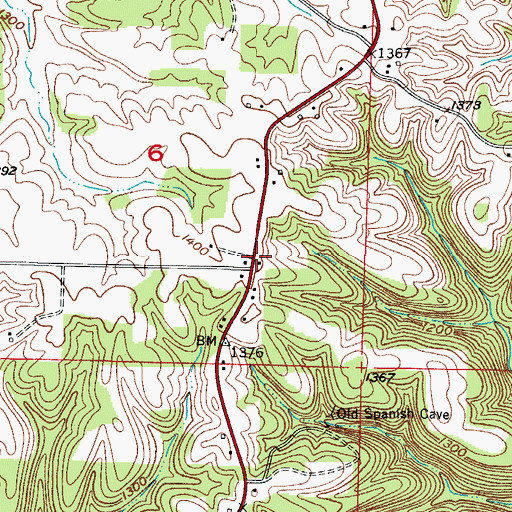 Topographic Map of Tauria, MO