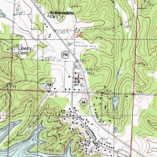 Topographic Map of Carsons Corner, MO