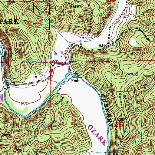 Topographic Map of Tan Vat Hole, MO