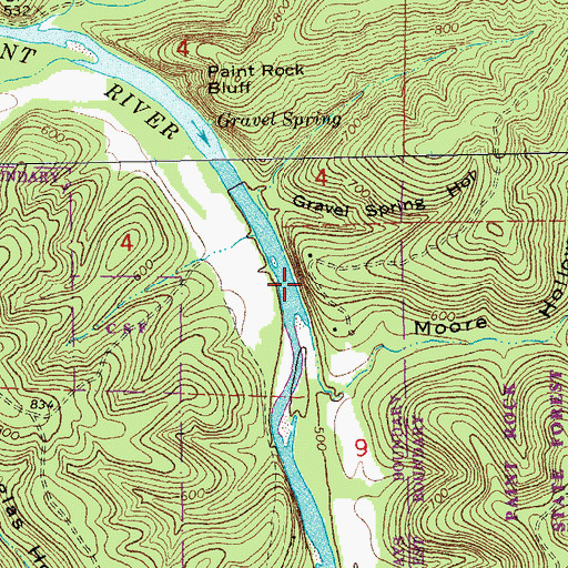 Topographic Map of A Quiet Pool, MO
