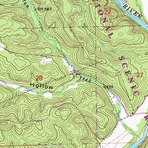 Topographic Map of Watermelon Shoal, MO