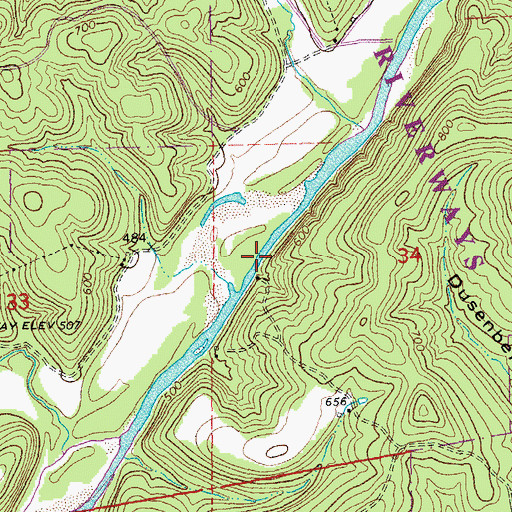 Topographic Map of Waymeyer Chute, MO