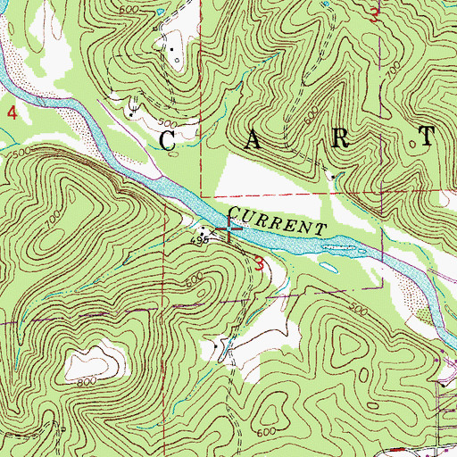 Topographic Map of Easy Street, MO
